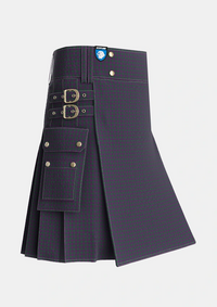 Utility_Wilsons_No211_Tartan_116_kilt_side_image_with_pleated_design_and_adjustable_buckles_for_men
