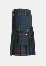 Utility_Wilsons_No230_Tartan_5587_kilt_left_image_with_pleated_design_and_adjustable_buckles_for_men