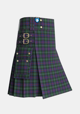 Utility_Wilsons_No230_Tartan_5587_kilt_side_image_with_pleated_design_and_adjustable_buckles_for_men
