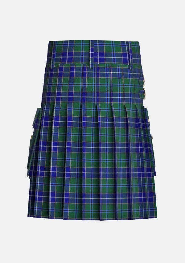 Utility_Wishart_Hunting_Tartan_2105_kilt_back_image_with_pleated_design_and_adjustable_buckles_for_men