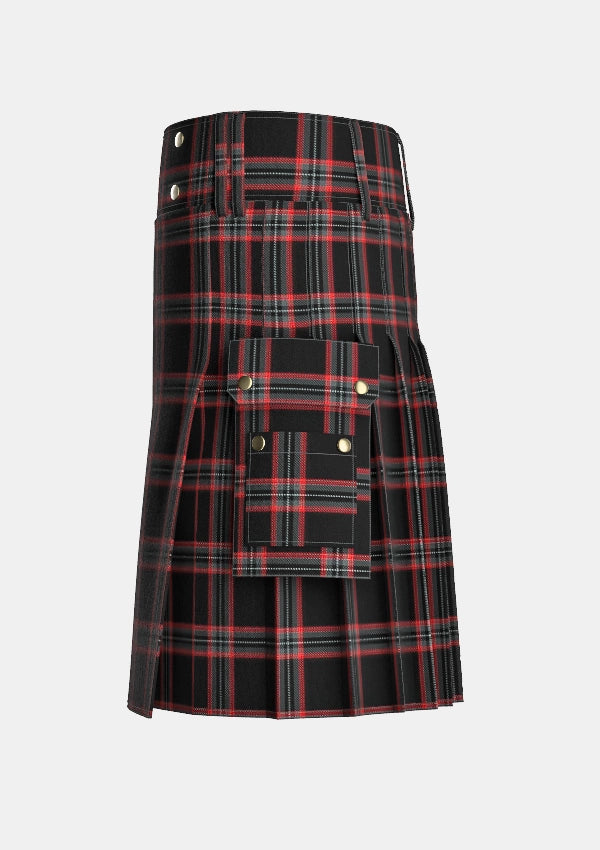 Utility_Witches_of_Scotland_Tartan_14651_kilt_left_image_with_pleated_design_and_adjustable_buckles_for_men