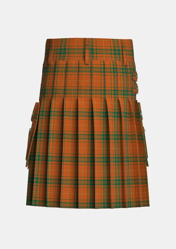 Utility_Wolfe_tartan_4096_kilt_back_image_with_pleated_design_and_adjustable_buckles_for_men