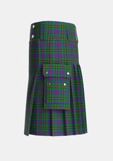 Utility_Wood_Clan_Family_Tartan_6630_kilt_left_image_with_pleated_design_and_adjustable_buckles_for_men