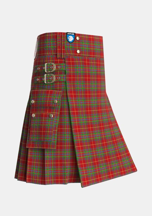 Utility_Wren_Tartan_3815_kilt_side_image_with_pleated_design_and_adjustable_buckles_for_men