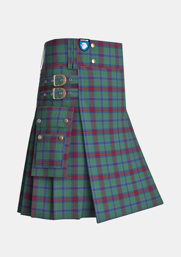 Utility_Wright_Anne_Tartan_11188_kilt_side_image_with_pleated_design_and_adjustable_buckles_for_men