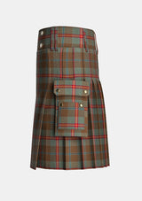 Utility_Young_Weathered_Tartan_kilt_left_image_with_pleated_design_and_adjustable_buckles_for_men
