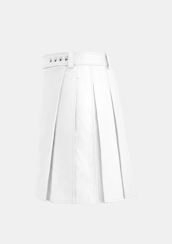 White Leather Kilt Left