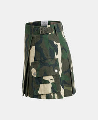 Women Camo Woodland Utility Kilt Left Side