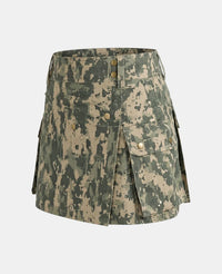 Women Cheviot Tactical Utility Kilt Left Side