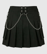 Women Gothic Utility Kilt With Chains Back
