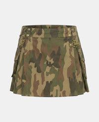 Women Military Camo Tactical Kilt Front