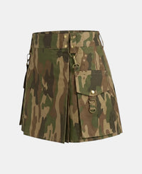 Women Military Camo Utility Kilt Left Side