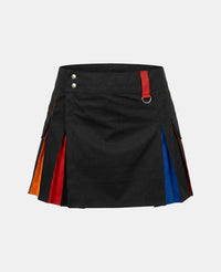 Women Pride Rainbow Kilt With Cargo Pockets Front