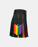Women Pride Rainbow Kilt With Cargo Pockets Right Side