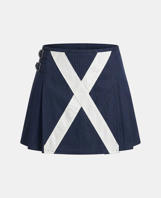 Women Scotland Flag Utility Kilt Front