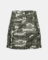 Women Urban Snow Camo Utility Kilt Back