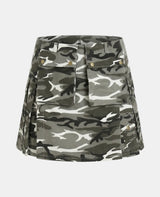 Women Urban Snow Camo Utility Kilt Front
