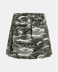 Women Urban Snow Camo Utility Kilt Front