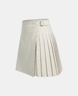 Women White Wool Kilt Left Side