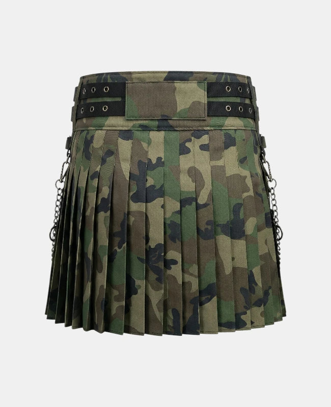Women Woodland Camouflage Utility Kilt Back