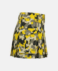 Women Modern Pattern Tactical Camo Utility Kilt Right Side
