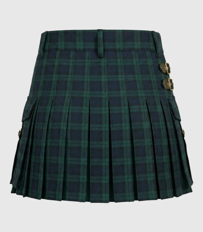 Women’s Black Watch Tartan Utility Kilt Back